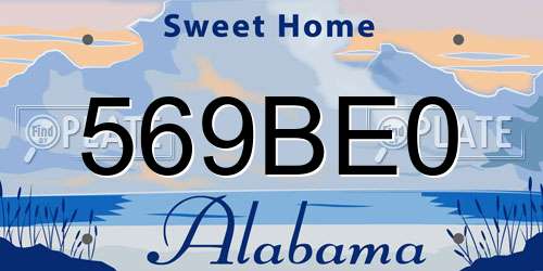 569BE0 Alabama License Plate