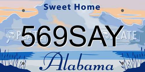 569SAY Alabama License Plate