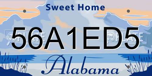 56A1ED5 Alabama License Plate