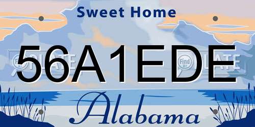 56A1EDE Alabama License Plate