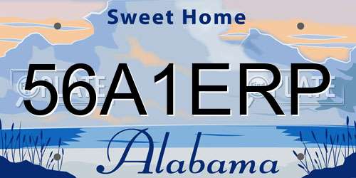 56A1ERP Alabama License Plate