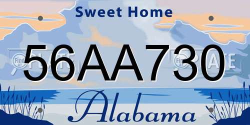 56AA730 Alabama License Plate