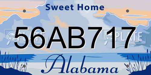 56AB717 Alabama License Plate