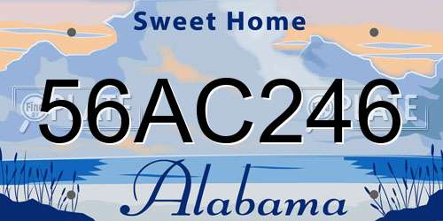 56AC246 Alabama License Plate