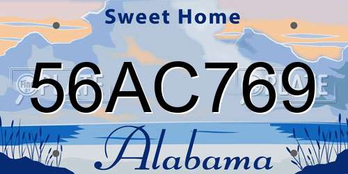 56AC769 Alabama License Plate
