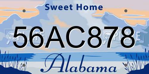 56AC878 Alabama License Plate