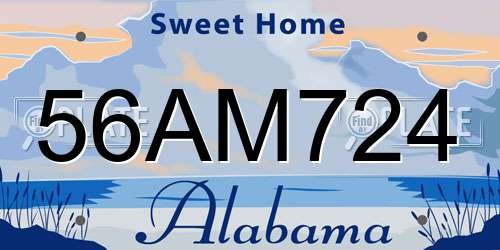 56AM724 Alabama License Plate
