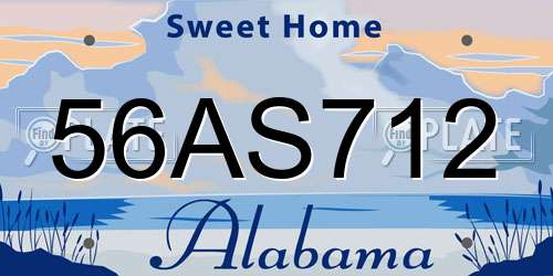 56AS712 Alabama License Plate
