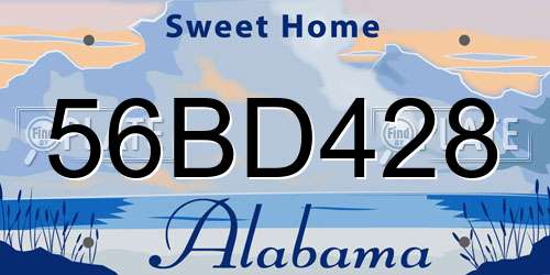 56BD428 Alabama License Plate
