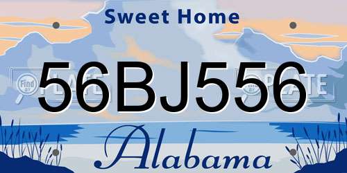 56BJ556 Alabama License Plate
