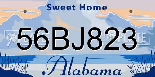 56BJ823 Alabama License Plate