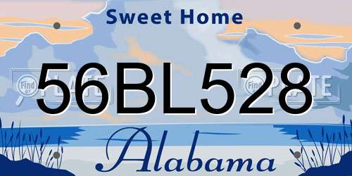 56BL528 Alabama License Plate