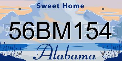56BM154 Alabama License Plate