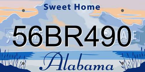 56BR490 Alabama License Plate