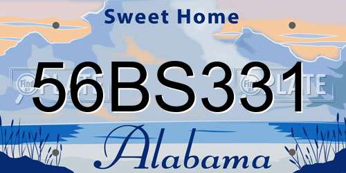 56BS331 Alabama License Plate