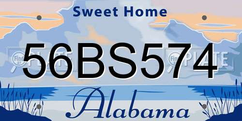 56BS574 Alabama License Plate