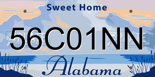 56C01NN Alabama License Plate