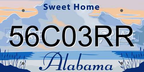 56C03RR Alabama License Plate
