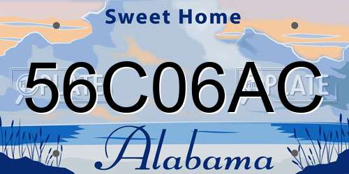 56C06AC Alabama License Plate