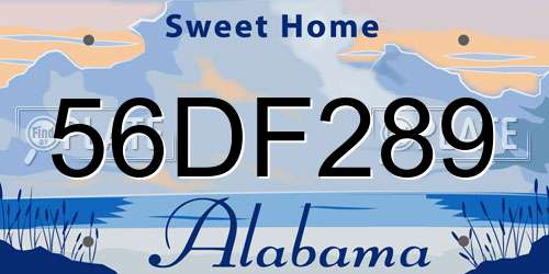 56DF289 Alabama License Plate