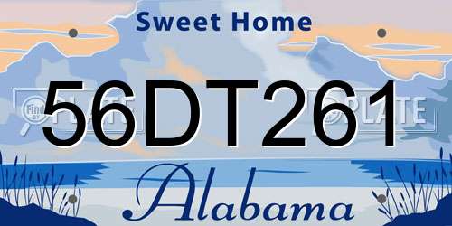 56DT261 Alabama License Plate