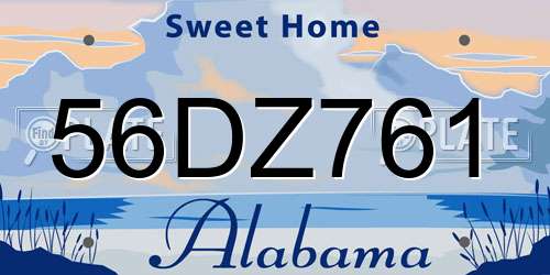 56DZ761 Alabama License Plate