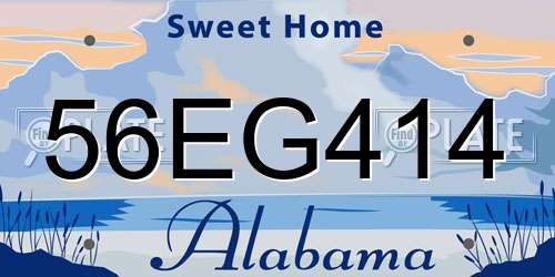 56EG414 Alabama License Plate