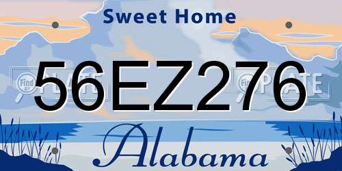 56EZ276 Alabama License Plate