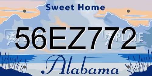 56EZ772 Alabama License Plate