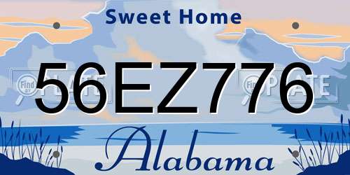 56EZ776 Alabama License Plate