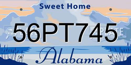 56PT745 Alabama License Plate