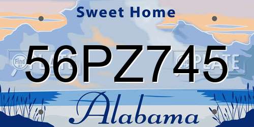 56PZ745 Alabama License Plate