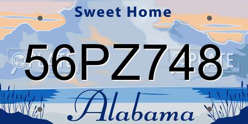 56PZ748 Alabama License Plate