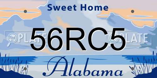 56RC5 Alabama License Plate