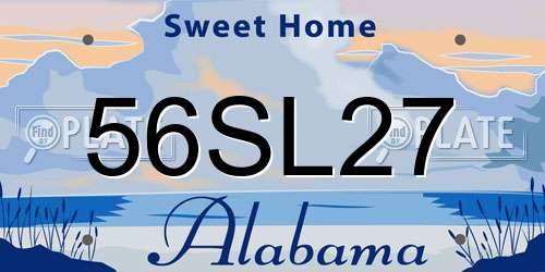 56SL27 Alabama License Plate