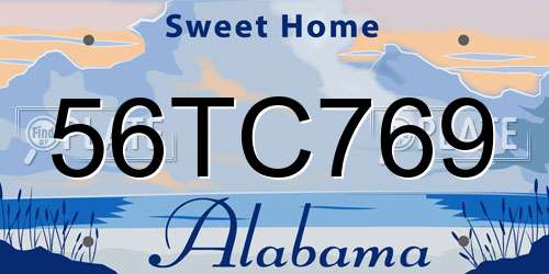 56TC769 Alabama License Plate