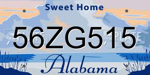 56ZG515 Alabama License Plate