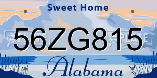 56ZG815 Alabama License Plate