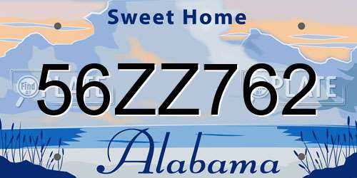 56ZZ762 Alabama License Plate