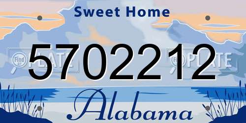 5702212 Alabama License Plate