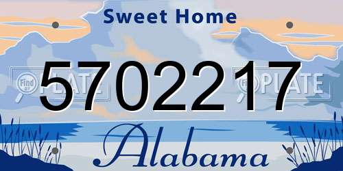 5702217 Alabama License Plate