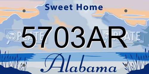 5703AR Alabama License Plate