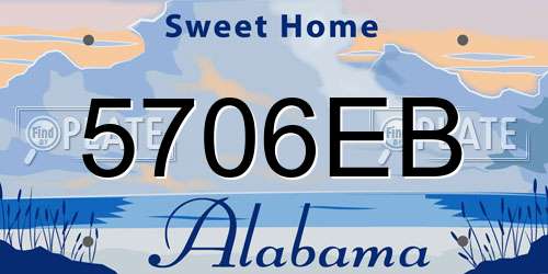 5706EB Alabama License Plate