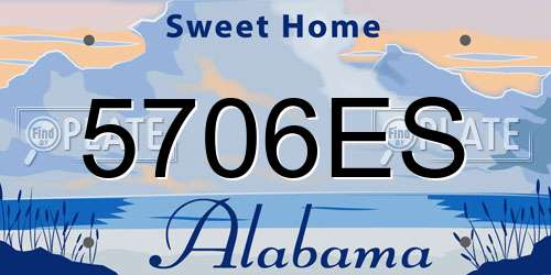 5706ES Alabama License Plate