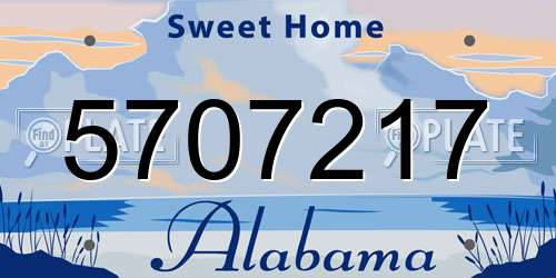 5707217 Alabama License Plate