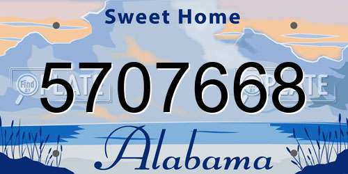 5707668 Alabama License Plate