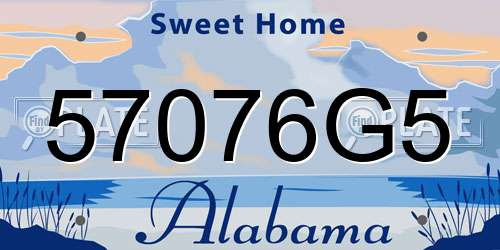 57076G5 Alabama License Plate