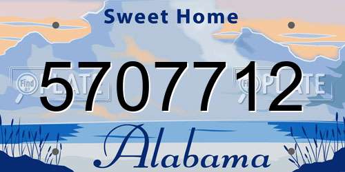 5707712 Alabama License Plate