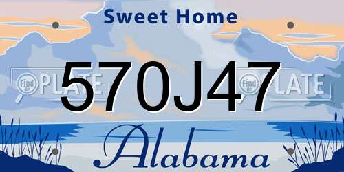 570J47 Alabama License Plate