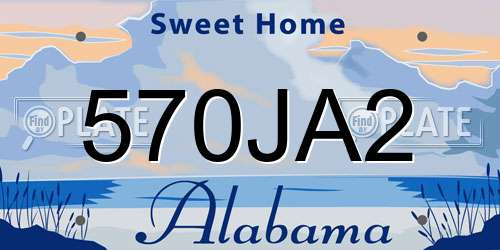 570JA2 Alabama License Plate